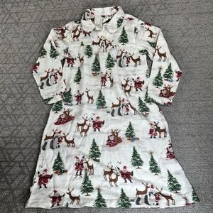 POTTERY BARN KIDS Heritage Santa FLANNEL NIGHTGOWN Size 8